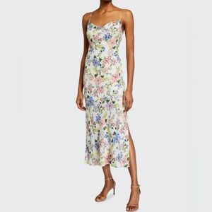 NWT Alice + Olivia Harmony Gardenia Floral Maxi Slip Dress Size 8